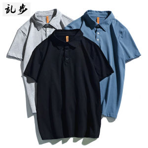 Mens Polo Shirt Half Sleeve Turn-down Collar Pure Color T-shirt Summer Short Sleeve Fashionable Student Cotton Casual Top