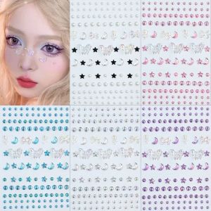Butterfly Stereo Face Stickers Makeup Holiday Party Y2K Music Festival DIY Eyes Face Jewels Stickers Wedding Fake Tattoos Christmas Face Sticker