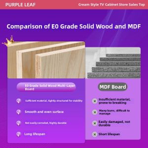 PURPLELEAF | Purple Wave Creamy French Style Solid Wood TV Cabinet