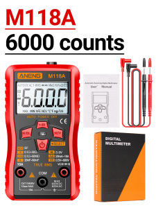 ANENG | ANENG M118A Mini Digital Multimeter 6000 Counts TRMS Voltmeter Ammeter Ohmmeter Capacitance Meter for DIY Electrical Repair Tool