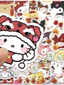 Festive Halloween Christmas Sanrio Sticker Roll Cartoon Childrens Decorative Small Decals Celebration Holiday Adhesive Notes