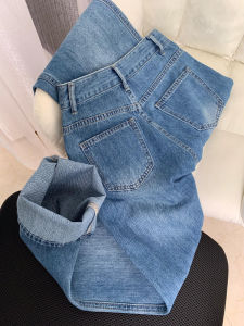 กางเกงยีนส์ขากว้างทรงสลิมฟิตเอวสูงสำหรับผู้หญิง กางเกงขายาวทรงตรงหลวมๆ ทรงสลิมฟิตสำหรับฤดูร้อนปี 2025 กางเกงยีนส์ทรงตรงลำลอง