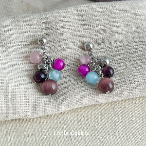 LittleCookie Unique Beautiful Cats Eye Stone Colorful Tassel Earrings 2025 New Popular High-End Elegant Fashion Jewelry