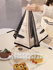 Lồng Bàn Gấp Gọn Vải Lưới Hình Tròn Kích Thước Đường Kính 70cm Cao 25cm Đậy Thức Ăn Chống Bụi