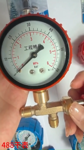 Car Aircon Manifold Gauge Set Brass Refrigerant Gauge Set Vacuum Pumping Refrigerant Charging R22/R32/R134A/R410A For Air Conditioner Repair