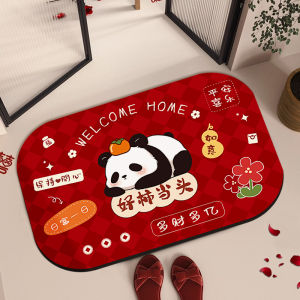 Bathroom Absorbent Floor Mat Soft Diatom Mud Anti-slip Doormat New Year Festive Toilet Carpet Home Use Foot Pad