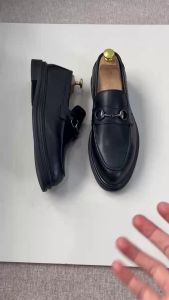 Horsebit Penny Loafer Nam Da Bò Giày Lười họa tiết móc da bò đế nâng chiều cao