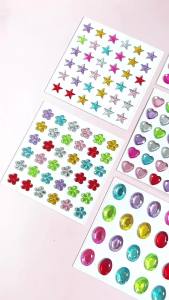 1 Set Diamond Stickers Kids DIY Self-Adhesive Gem Stickers Crystal Rhinestone Decals for Phone Laptop Water Bottle Wine Glass De