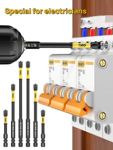 deli | Non-slip Cross Screwdriver Set Magnetic Batch Head Magnetic Batch Head Impact Screw Driver Bit 65/110/150mm