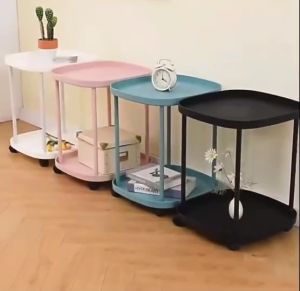 โต๊ะกลางโซฟา โต๊ะข้างเตียง รุ่น DD114 โต๊ะเหลี่ยมวางถาด มีล้อ พลาสติกอย่างหนา โต๊ะวางโซฟา โต๊ะวางข้างโซฟา - Lazada