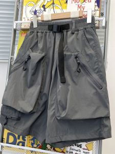 Quần Short Công Sở Ống Rộng Mỏng Mùa Hè Cho Nam Cạp Vừa Có Túi Lớn Quần Thể Thao Đa Năng Năm Điểm Phong Cách Đường Phố