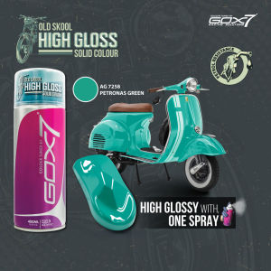 Gox7 High Gloss Solid Color--PETRONAS GREEN-- HIGH GLOSS WITH ONE SPRAY - SATU KALI KILAT - Old School Color