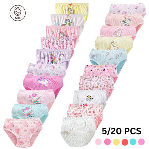 5/20 Pieces Girls Cotton Panties Cartoon Unicorn Cute Pets Cartoon Print Children Triangle Underwear Soft Baby Girls Briefs