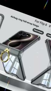 szhaiyu | Luxury Transparent Ring Holder Airbag Hinge Protection Phone Case for Samsung Galaxy Z Flip 8 7 6 Flip8 Flip7FE Shockproof Cover