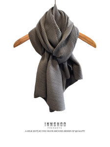 Retro Miyake Style Pure Color Cotton-Linen Like Pleated Scarf for Spring Autumn