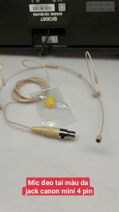 Mic đeo tai Hạt Gạo jack canon 4 pin cho máy trợ giảng micro đeo tai 4 pin