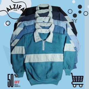 sweater rugby anak crewneck hoodie. usia 2-12 tahun. bahan fleece