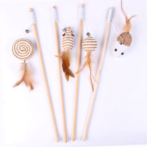 Interactive Cat Toy Stretchable Biting Safe Bell Equipped Cat Teaser Stick Kittens Favorite Plaything Durable Replacement Head