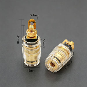 JCD | 2PCS 4mm Banana Plug Socket Binding Post Connector Gold-Plated Speaker Terminal For Amplifier & Audio Equipment