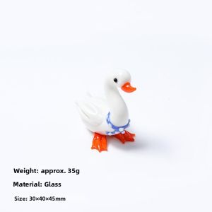 SHUQUE | New White Cute Handmade Glass Goose Decorative Ornament