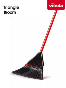 Vileda Multi-Functional Broom And Dustpan Set Soft Bristle Hair-Free Single Broom Household Cleaning Tool for Floor Sweeping