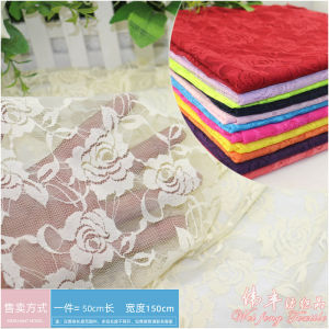 Vải Ren Hoa Hồng Pure Color Elastic Cho Vải Rèm Cửa Màn Lưới Trang Trí Lễ Hội Sân Khấu Váy Ngắn Quần Áo