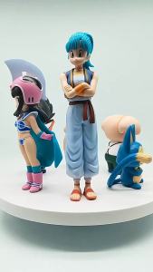 Bandai | New Dragon Ball Z Super Saiyan Son Goku Anime Figure Toys Krillin Chichi Bulma Puar Oolong Action Figurine Model Dolls