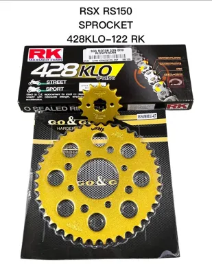 RS150 RSX Sprocket 428 ORing Gold RK Full set Gold Sprocket ORing Chain Rantai Set