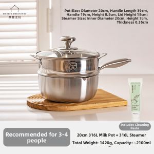 MODERN SWEETHOME | Baby Food Prep Versatile Cooking Pot 316L Stainless Steel