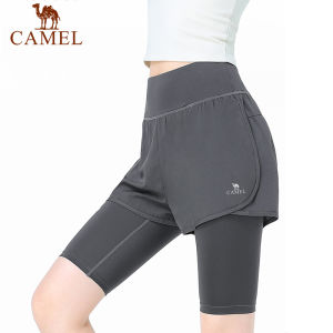 Cameljeans Yoga Pants Womens Spring and Summer Two-piece Quick-Drying Sports Shorts Stretch Fitness Pants