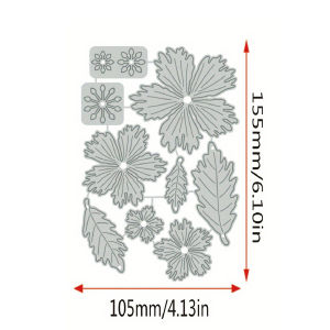 1PC Hoa Lá Khuôn Cắt Kim Loại DIY Sổ Lưu Niệm Trang Trí Bằng Tay Khuôn Cắt Bản Mẫu Thép Carbon Thủ Công Dụng Cụ Màu Trắng Bạc