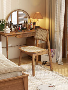 Solid Wood Chair For Home Make-up Chair Retro Chandigar Chair Bedroom Medieval Rattan Armchairs Casual Armchair