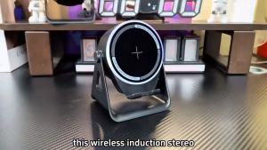 ✅Original fast delivery✅4 in 1 Bluetooth Wireless Induction Speaker Phone Holder RGB & Rotating 360° With power bank