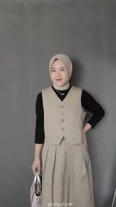 Vest Formal Wanita Slimfit Bahan Drill Premium
