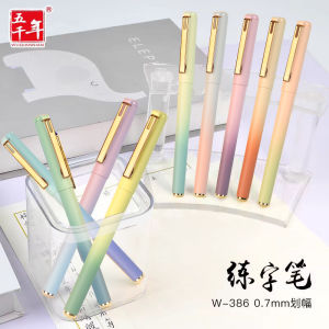 ปากกาหมึกแท่งหมึกดำสีเทาอ่อนแบบเร็วแห้ง ปากกาหมึกน้ำลายสีดำสำหรับใช้ในชีวิตประจำวันของนักเรียน ปากกาหมึกแท่งแบบทรงกลม