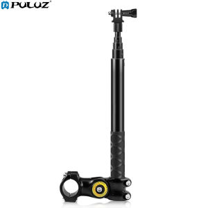 PULUZ PU817 Motorcycle Bike Selfie Stick Handlebar Mount Camera Bracket 27.9cm-113.5cm Adjustable Length with 1/4 Inch Screw & Sports Camera Mount Adapter Replacement for GoPro Hero 11/10/9/8 Insta360 ONE X/ ONE/ EVO