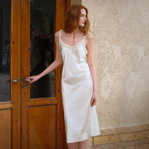 YINSANG | French Print Silk Camisole Dress