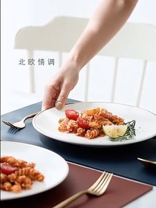 ที่รองจาน แผ่นรองจาน หนังPU ผ้ารองจาน แผ่นรองแก้ว ขนาด 44x30 cm กันลื่น ทนความร้อน ทำความสะอาดง่ายG2880