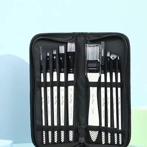 10pcs Premium Artist Paint Brushes With Carry Bag For Artist Acrylic Watercolor Painting