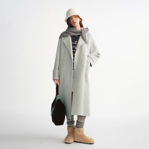 DUSHU | Plus Size Crystal Blue Deconstructed Double Face Coat