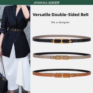 Decorative Waist Belt for Women Youth Students 2-sided Fine Leather Belt