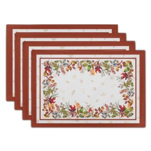 VIKAMA 2/4/6PCS Retro Country Style Placemats Washable Non Slip Table Mats Aesthetic Kitchen Dining Decor