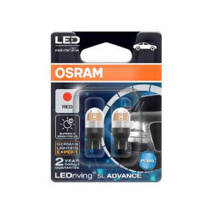 Osram | OSRAM T20 Upgrade LED Signal Light 9715R Red 12V 2/0.2W W3X16q LEDriving SL Advance LED Car Turn Signal Interior Lamp Pair