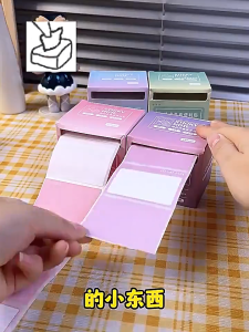 256pcs/Box Pull-out Sticky Notes Fully Adhesive Tearable Sticky Notes Stickers Ideal Office Student