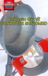 Chảo sâu lòng có miệng rót SUNHOUSE SHS20MRD (20cm) / SHS26MRD (26cm) chống dính 5 lớp - Hàng chính hãng