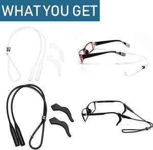 【6pcs】Silicone Glasses Straps with Ear Grip Hooks Adjustable Anti-slip Eyewear Holder - Local Delivery