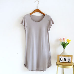 New Modal Nightdress Women Summer Thin With Chest Pad Cup Short sleeve Cool Feeling Pajamas Slim Home Skirt Korean Style