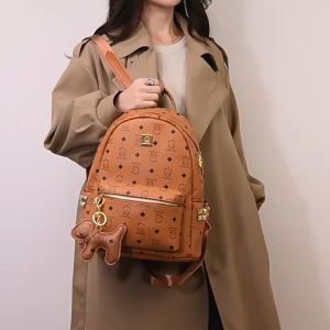 Balo nữ balo da chống thấm balô thời trang nữ ba lô da PU hình gấu dễ thương size 32 CATTIE CB036