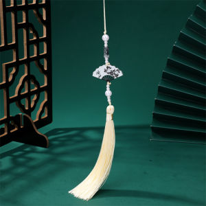 New Chinese Style Water Ink Calligraphy Tassel Simple Window Shadow Bamboo Bird Pendant U Disk Bookmark Hanging Tassel DIY Accessories