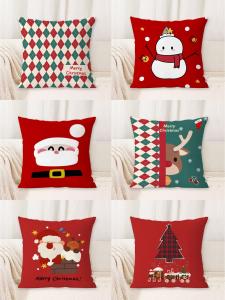 Đệm Ghế Sofa Hình Chồn Tuyết Hình Người Nhúm Băng Họa Tiết Hoạt Hình Đỏ Hai Mặt Trang Trí Quà Tặng Cho Lễ Hội